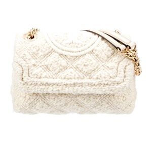 Tory Burch Elegant Cream Quilted Women Bag